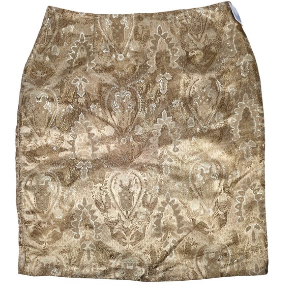 Jaclyn Smith NWT Womens Size 10 Gold Metallic Holiday Classics Skirt - Picture 1 of 12